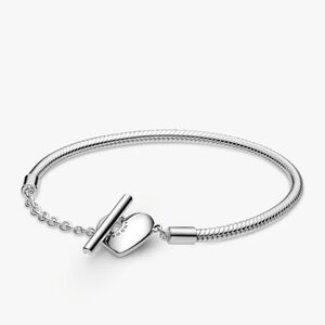 Pandora Moments Heart T-Bar Snake Chain Bracelet